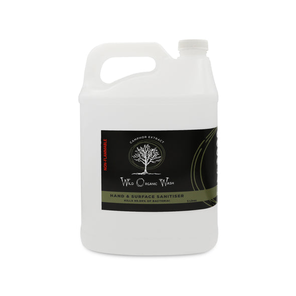 Wild Organic Wash Hand & Surface Sanitiser – naturally antibacterial and antifungal  5 litre refill