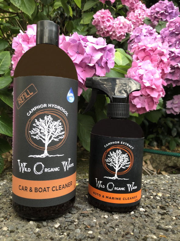 Wild Organic Wash Auto & Marine Cleaner – 500ml spray & 1 litre refill bundle