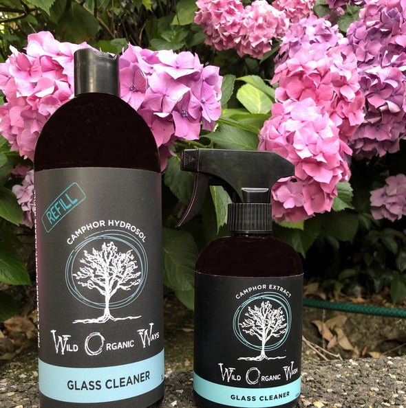 Wild Organic Wash Glass Cleaner  – 500ml spray & 1 litre refill bundle
